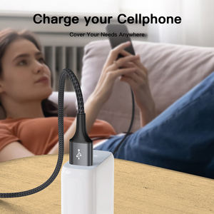 Câble d'extension USB 2.0 tressé à prix avantageux, 2 mètres, haute vitesse, câble de charge et de données 2.4A pour <span class=keywords><strong>disque</strong></span> <span class=keywords><strong>dur</strong></span> et imprimante - Product Image 4