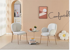 Cómoda Chaise de cocina Salle a Manger patas de <span class=keywords><strong>metal</strong></span> sin brazos tapizadas comedor sillas de sala de estar - Product Image 5