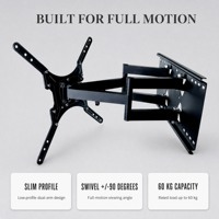 DMP NPLB137M-LW VESA 400X400 Dudukan TV Dinding Artikulasi Tilt Swivel Heavy Duty untuk TV 23~55 Inch