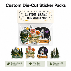 Pack d'autocollants personnalisés pour marque, forme irrégulière, papier adhésif durable, impression numérique, étiquettes pour emballage cadeau et artisanat - Product Image 2