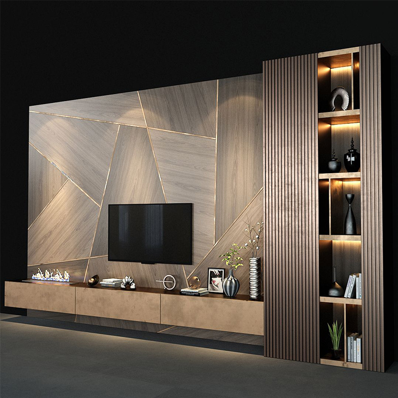 Modern Mirrored Tv Stand Sparkling Crystals
