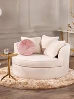 Fauteuils et tabourets en tissu de style crème, en forme d'arc et sur pieds, pour salon, chambre, balcon, chaise de loisirs