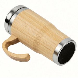 Custom Logo Eco-friendly Vacuum Cup Double Wall Insulated <b>Thermal</b> Bamboo Coffee <b>Mug</b> - Product Image 3