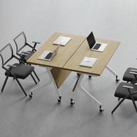 Table de conférence et de formation pliable multifonctionnelle, durable et minimaliste, avec combinaison de chaises, bureau modulaire