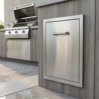 Poubelle murale en acier inoxydable 304, étanche, bac de rangement pour grillades