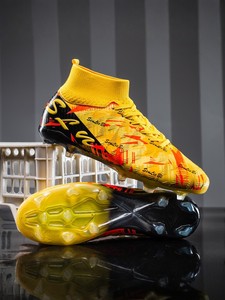 Chaussures de football toutes saisons en gros, nouveau style pour adolescents et hommes, entraînement sportif, tige en PU, doublure en coton, semelle en caoutchouc - Product Image 1