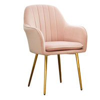 Chaise de salon simple en velours de luxe léger pour la maison, la célébrité, le maquillage, la salle à manger, la table, le tabouret, le dossier, la chambre à coucher, la manucure, le bureau à domicile