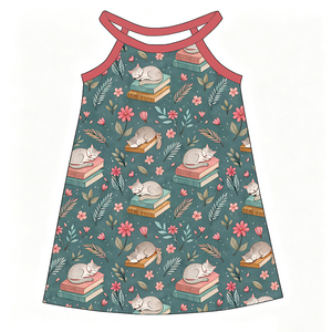 Custom Milk Silk <b>Girls</b> Halter Sleeveless <b>Dress</b> / Cartoon Print Kids A Line Summer <b>Dress</b> OEM ODM Children Clothing Factory - Product Image 5