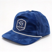 Topi Snapback Retro Corduroy 5 Panel dengan Tali, Logo OEM Custom, Dapat Disesuaikan, untuk Olahraga Golf Outdoor, Unisex