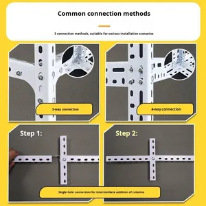 Ensemble d'<span class=keywords><strong>étagères</strong></span> de supermarché, étagère en acier à angle universel multi-niveaux avec surface galvanisée et couleur personnalisable - Product Image 4