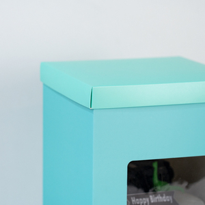 Emballage Unique fantaisie Logo en carton en vrac 10X10X5 pouces boîte à gâteau de mariage de luxe avec fenêtre à vendre - Product Image 3