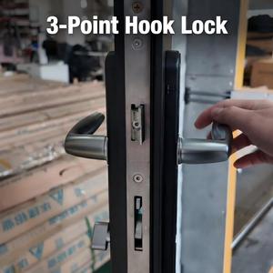 <span class=keywords><strong>Porte</strong></span> <span class=keywords><strong>de</strong></span> sécurité en aluminium <span class=keywords><strong>de</strong></span> qualité aéronautique, maille tissée en acier inoxydable 316, anti-intrusion, serrure à 3 points, entrée avant - Product Image 4