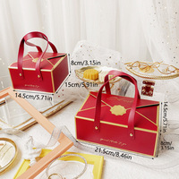 Cajas de Embalaje para Pasteles y Postres de Grado Alimenticio al por Mayor, Cajas de Regalo de Cartón para Galletas de Lujo con Asa de PU
