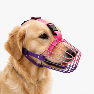 Dog Muzzle Stainless steel Basket Muzzle for Dogs Allows Panting and Drinking Prevents Unwanted Barking <b>Biting</b> and Chewing - Product Image 4