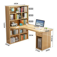 Meubles de bureau à domicile, bureau d'étude en bois pour étudiants, table d'écriture, table d'ordinateur, bureaux avec étagère de rangement