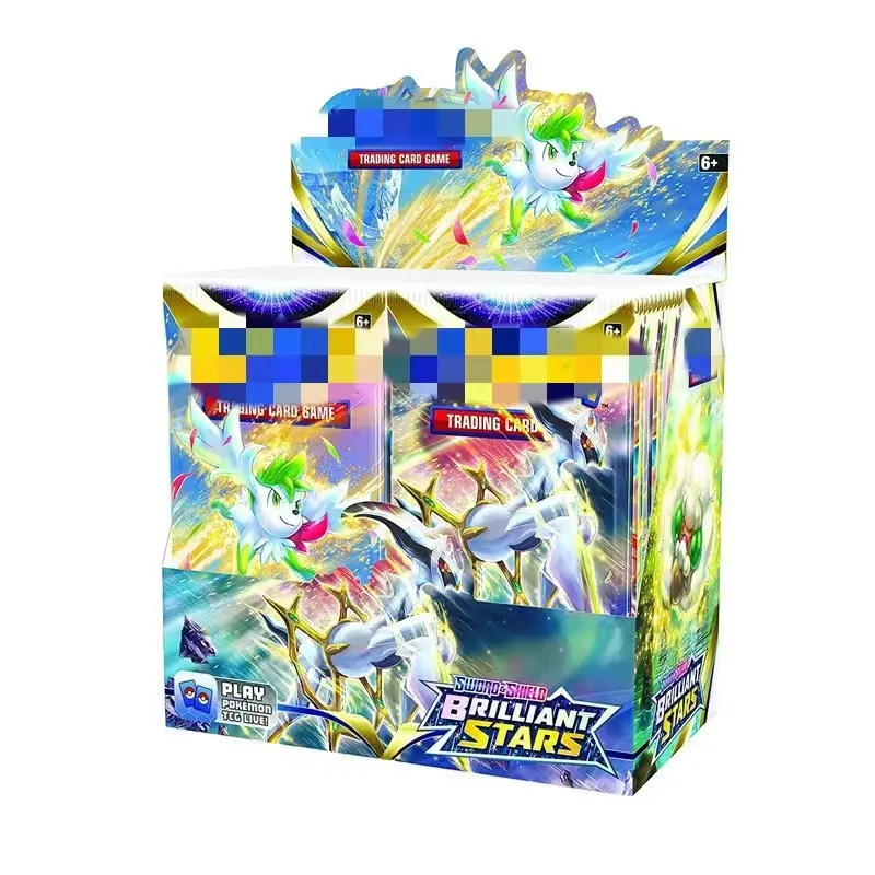 360pcs/box Poke Mon Evolutions Booster Box Cards Bundle Wholesale Game Collection Crate Poke Mon Playing Cards for Kids Toys