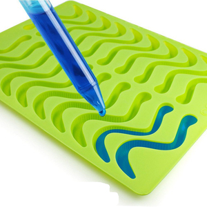 Bandeja de tubo de hielo de silicona en forma de gusano de serpiente de 20 cavidades con cuentagotas para DIY Chocolate dulces suaves gelatina molde de goma-herramientas para pasteles - Product Image 2