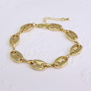 S11166 Colliers Ensembles Bijoux 18K Or Plaqué Nez De Cochon Grain De <span class=keywords><strong>Café</strong></span> <span class=keywords><strong>Maille</strong></span> Lien Chaîne <span class=keywords><strong>Collier</strong></span> et Bracelet parures - Product Image 4