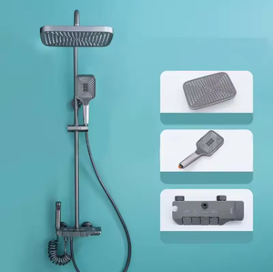 2025 nouveau pommeau de <span class=keywords><strong>douche</strong></span> <span class=keywords><strong>en</strong></span> laiton de luxe moderne bouton de piano mural ensemble de mélangeur de <span class=keywords><strong>douche</strong></span> de salle de bain - Product Image 3