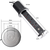 Enchufe Eléctrico Inteligente con Elevación Automática, Enchufe de Cocina Motorizado con Altavoz y Cargador Inalámbrico