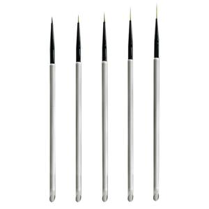 Ensemble de 5 pinceaux à ongles ultra fins avec manche en acrylique transparent, stylos à détails en nylon pour salon de manucure - Product Image 5