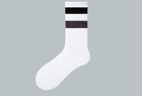 Chaussettes de sport unisexes à rayures, coton, moyen haut tube, extérieur athlétique, baseball, cyclisme, vêtements rétro, étudiants mignons, style unisexe