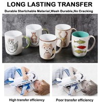 (100 pièces/lot) Papier transfert transparent imprimable par jet d'encre, format A4, blanc, pour décalcomanie par transfert d'eau, logo personnalisé pour tasses, cristal