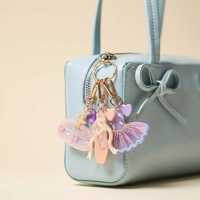 Porte-clés en acrylique personnalisé, motif princesse de ballet mignonne, avec chaussures de ballet, robe, couronne, miroir, breloque de sac, pendentif de sac à main, accessoires cadeaux