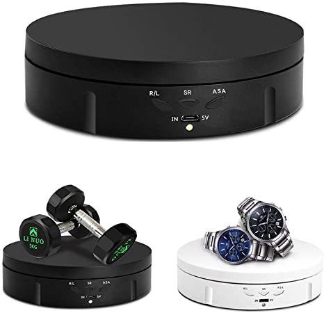360 Degree Motorized Rotating Turntable Display Stand for Photography Products Shows, Jewelry, Watch, 3D Models, Cake,Battery
