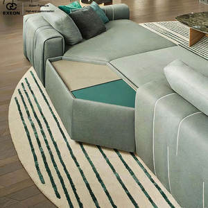 Canapé modulaire en cuir <span class=keywords><strong>de</strong></span> style italien minimaliste classique pour salon, villa, usage domestique, canapé multi-personnes créatif et luxueux - Product Image 2