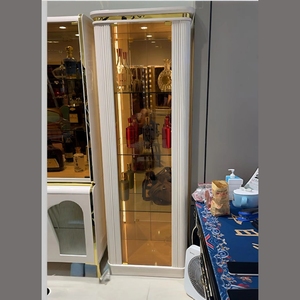 Armoire à vin en bois moderne et personnalisable tendance 2025, luxe léger, cadre en <span class=keywords><strong>colonne</strong></span> cannelée blanche - Meubles de maison - Product Image 1