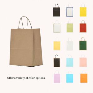 Sacs en papier personnalisés à bas prix avec logo imprimé, recyclables, pour vêtements, chaussures, cadeaux, restauration rapide, emballages à emporter, avec poignées - Product Image 3