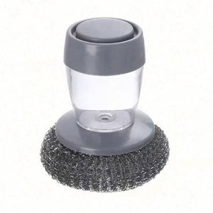 Automatic Iquid Dispenser Cleaner Palm Brush <b>Handle</b> <b>Sponge</b> Removable Brush Kitchen Dishwashing Brush With Soap Dispenser - Product Image 1