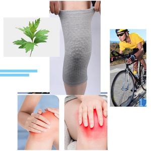 Genouillères de sport vieilles articulations des jambes froides tricotées <span class=keywords><strong>4</strong></span> côtés élastiques de protection genouillères chaudes section courte chauffage genouillères d'absinthe - Product Image 4