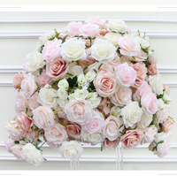 Bunga Mawar Sutra Real Touch Pink Bule 60cm untuk Dekorasi Meja Acara Pernikahan Bunga Pernikahan