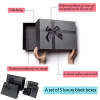Ensemble de 11 boîtes cadeaux télescopiques portables de luxe noires, écologiques, recyclables et réutilisables, avec couvercles, pour bougies pré-emballées, Saint-Valentin