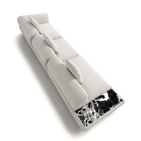 Minimalistisches Luxus-Modulsofa Weißes Stoff-Wohnzimmersofa Italienischer Stil Maßgefertigtes Sofa-Set