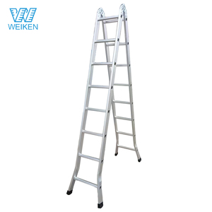WEIKEN 2x8 Marches Échelle en aluminium à deux charnières Escada Aluminio Multiproposito Échelle de <span class=keywords><strong>pied</strong></span> pliable de type A Splay - Product Image 5