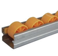 Rouleau de guidage Placon en alliage d'aluminium 40*35mm avec roues jaunes en 4000 mm pour rack de tuyauterie Lean