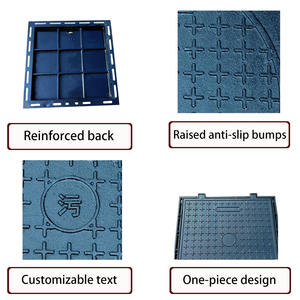 <span class=keywords><strong>Grille</strong></span> de couvercle de manhole carrée en fonte ductile robuste Jin Zhisheng <span class=keywords><strong>D400</strong></span> personnalisée avec charnières pour installations routières - Product Image 3