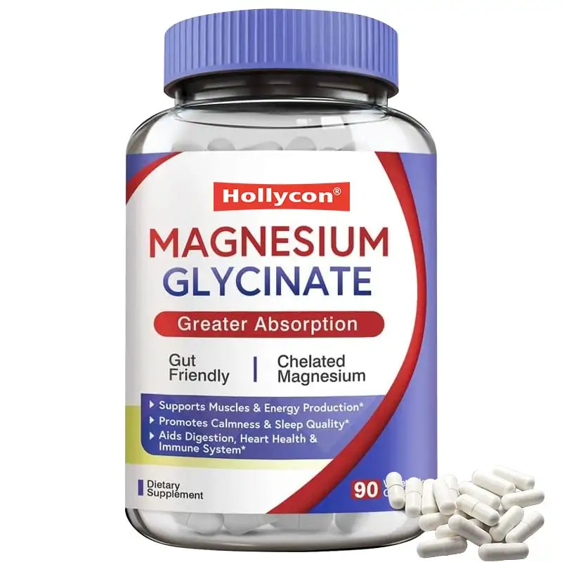 OEM saludable corazón músculos sueño suplemento 500mg Magnesio glicinato cápsula para hombres y mujeres