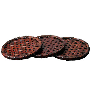 Bamboo Coasters 11 Cm Heat Insulating Tea Table Mats Classical Style Craft Decor - Product Image 5