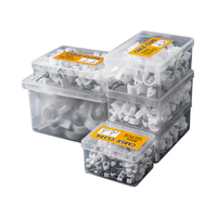 100/Pack Clips de câble ronds en PE+acier pour câble mural avec design de clou décoratif