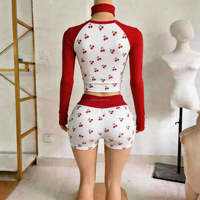 Conjunto de Ropa Romántica Y2K para Mujer, Otoño 2026, OEM ODM, Personalizado, con Estampado de Lunares, Top de Manga Larga y Pantalones Acampanados con Cintura Plegable