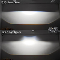 Phare antibrouillard de voiture 2 pouces à lentille bifocale 55W, lumière blanche et dorée intégrée, ampoule LED haute luminosité modifiée pour feux de croisement et de route