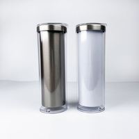Gobelet isotherme portable 20 oz en forme de boule de neige, vierge pour sublimation, droit, réutilisable, pour l'extérieur, le quotidien et les voyages