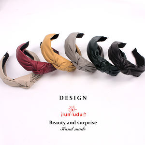 Rfd ที่คาดผมผู้หญิงหนัง PU แบบเรียบง่ายผูกปมกลาง - Product Image 2