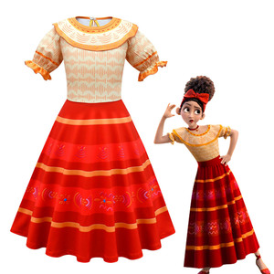 Disfraz de <span class=keywords><strong>Encanto</strong></span>, Vestido de Princesa, Traje Encantador para Niñas, Cosplay de Isabela Mirabel, Ropa para Fiestas de Navidad y Cumpleaños - Product Image 4
