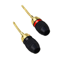 Conector de Audio Tipo Banana de 4mm Chapado en Oro con Tornillos de Seguridad para Cable de Altavoz