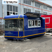 Wetruth Food Truck, Remorque de Restauration Mobile, Chariot de Restauration Rapide, Bar Mobile pour Mariages, Vin et Bière, avec Cuisine Complète, pour Café, Pizza et Crème Glacée